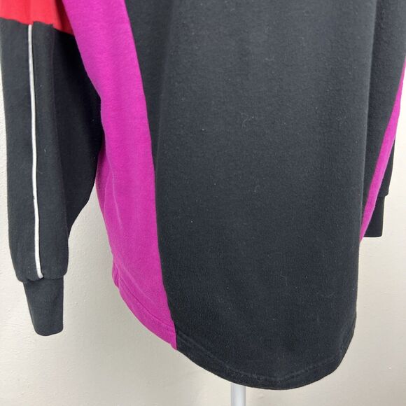 Pink Victoria's Secret Sweater Women Medium Black Colorblock Pullover 3/4 Zip - Picture 8 of 16